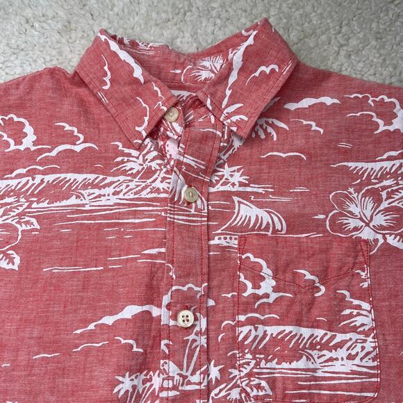 Gap Kids Sherbert Orange Linen Blend Button Up Large - Picture 2 of 9